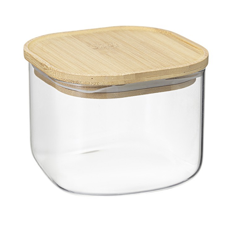 Банка для хранения квадратная glass bamboo,1 л (77504)