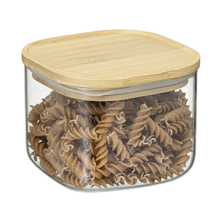 Банка для хранения квадратная glass bamboo,1 л (77504)