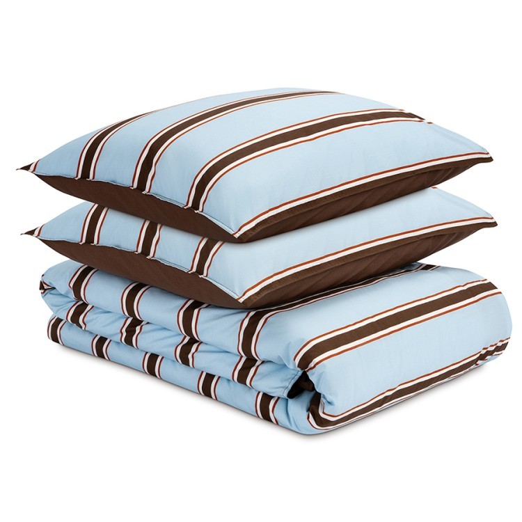 Комплект постельного белья из перкаля голубого цвета из коллекции stripes, 150х200см (80907)