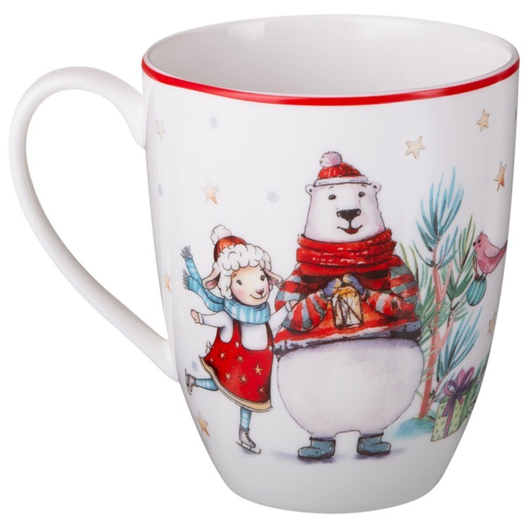 Набор посуды lefard "winter story" 1 пер. 3 пр.:салатник 14,5*6 см 670 мл, тарелка 20,5 см, кружка 3 (425-310) 