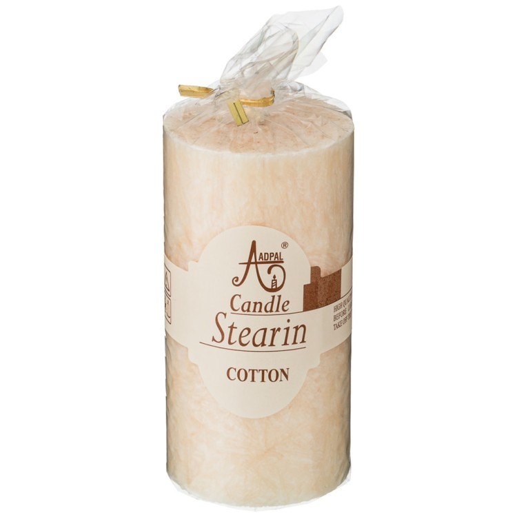 Свеча ароматическая стеариновая столбик высокий cotton диаметр 6 см высота 12 см Adpal (348-785)