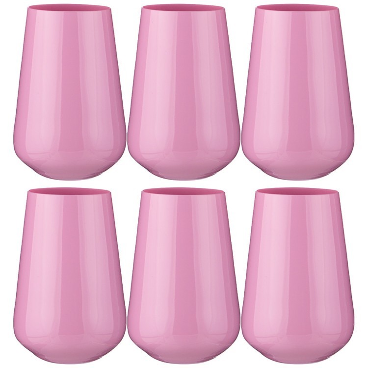 Набор стаканов "sandra sprayed pink" из 6 шт. 380 мл. высота=12,5 см. Bohemia Crystal (674-721)