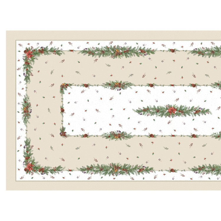 Скатерть  140х300 cm прямоугольная, "celebration", цвет: бежевый, tm lefard, полиэстер 100% (кор=14ш (986-001-21) 
