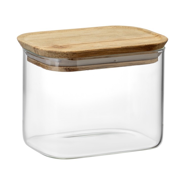 Банка для хранения прямоугольная glass acacia, 600 мл (79986)