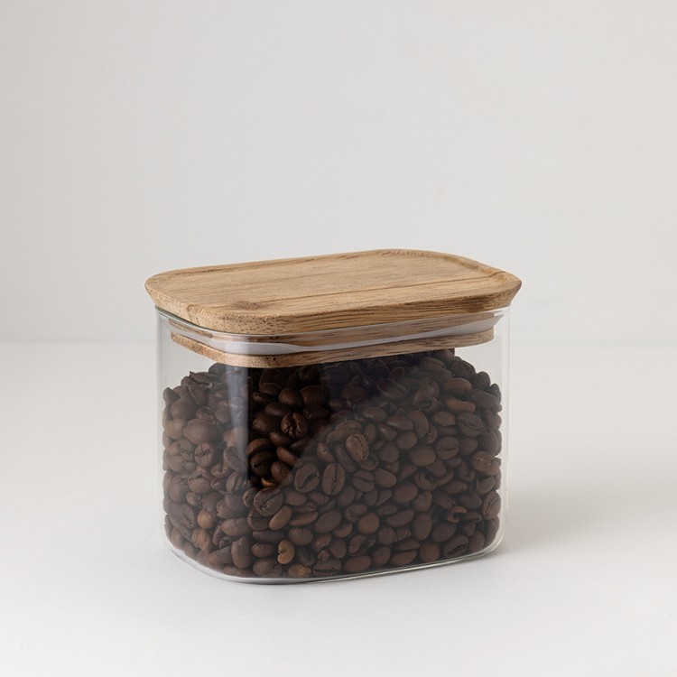 Банка для хранения прямоугольная glass acacia, 600 мл (79986)