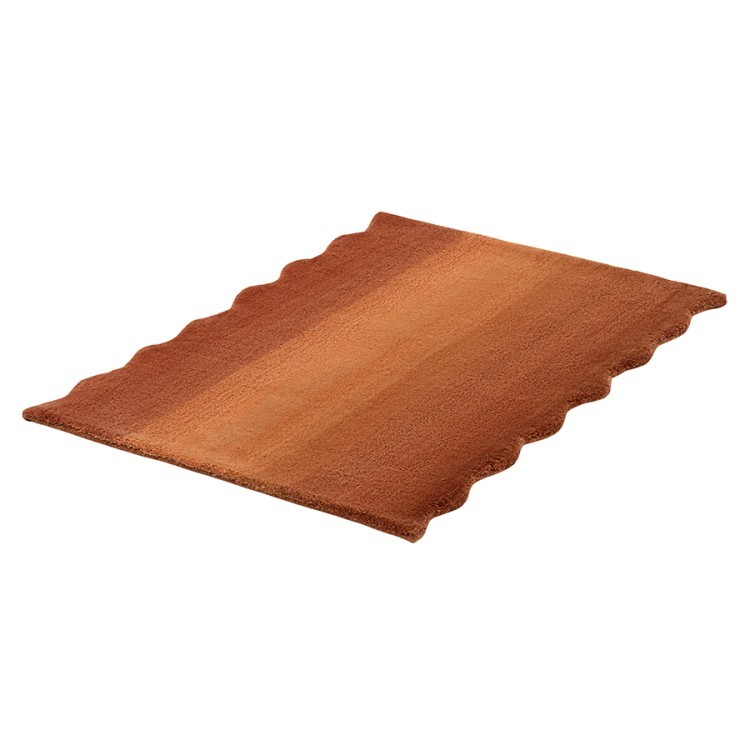 Ковер из шерсти over horizon терракотового цвета из коллекции trendy ruffles (79358)