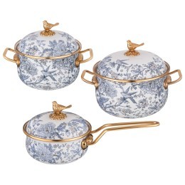 Набор посуды lefard серия royal garden 6пр: кастрюли 2,1л+2,8л (16+18см) и ковш 0,9л (14 см) Lefard (950-781)