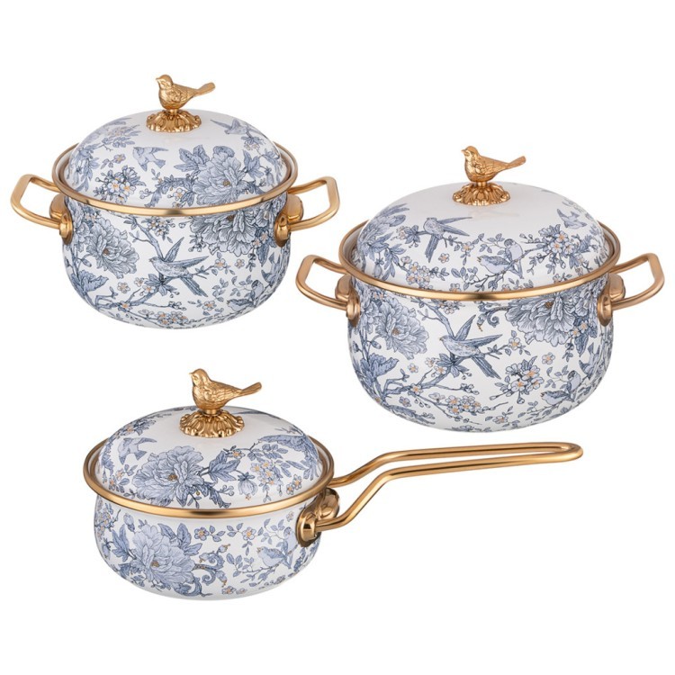 Набор посуды lefard серия royal garden 6пр: кастрюли 2,1л+2,8л (16+18см) и ковш 0,9л (14 см) Lefard (950-781)