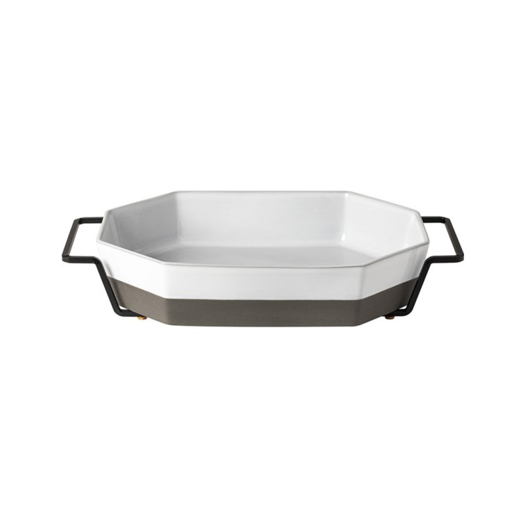 Блюдо 1POR352-03217U, металл, керамика, white/grey, Costa Nova