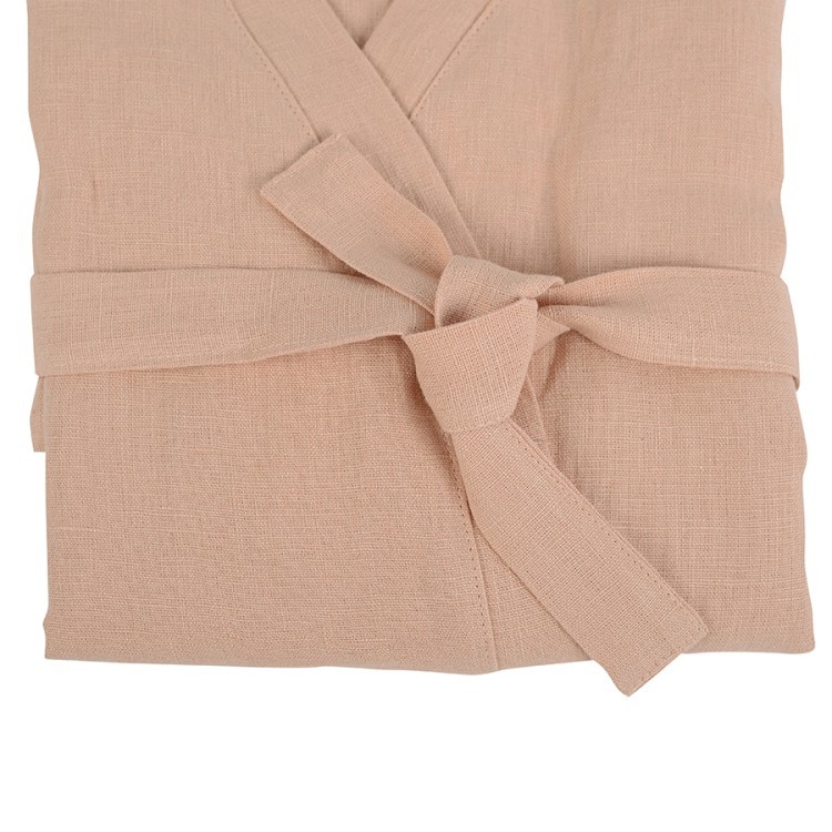Халат из умягченного льна розово-пудрового цвета из коллекции essential, размер m (66964)
