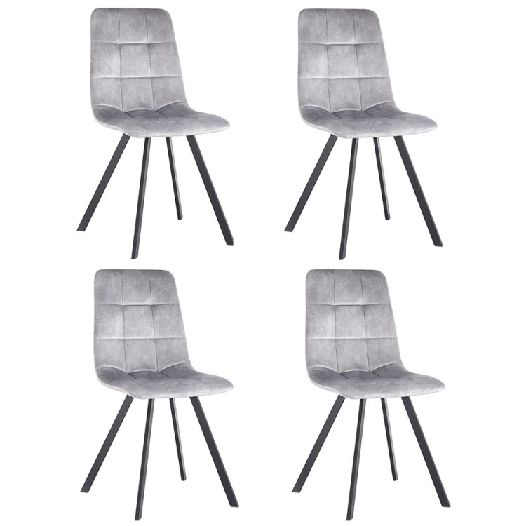 Набор из 4 стульев chilli, винтажный велюр, светло-серые (74196)