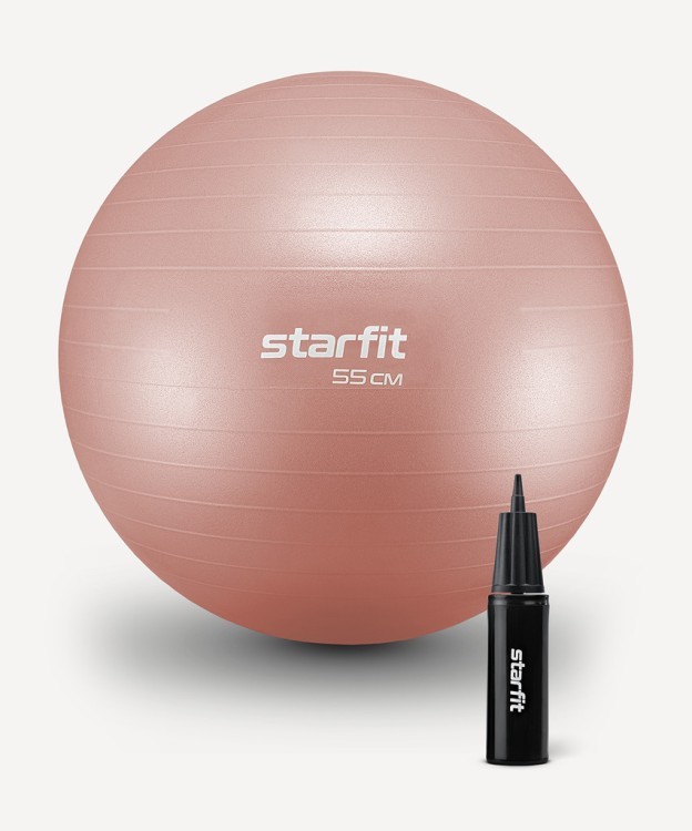 Фитбол Starfit GB-109 антивзрыв, 900 гр, с ручным насосом, персиковый, 55 см (2107385) Фитбол Starfit GB-109 антивзрыв, 900 гр, с ручным насосом, персиковый, 55 см (2107385)