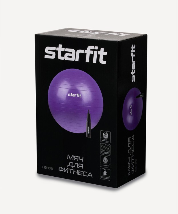 Фитбол Starfit GB-109 антивзрыв, 900 гр, с ручным насосом, персиковый, 55 см (2107385) Фитбол Starfit GB-109 антивзрыв, 900 гр, с ручным насосом, персиковый, 55 см (2107385)