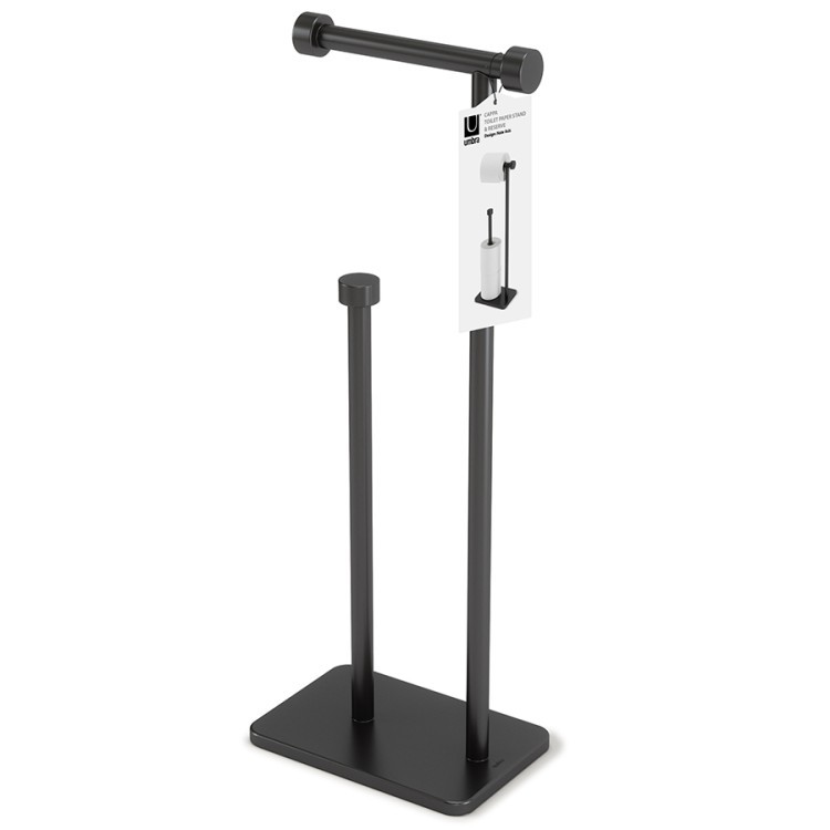 Держатель для туалетной бумаги cappa, 20х12х52 см, черный (75781)