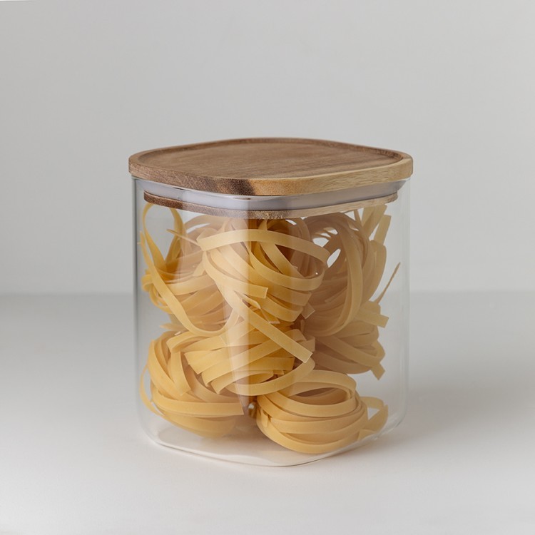 Банка для хранения квадратная glass acacia, 1,5 л (79981)