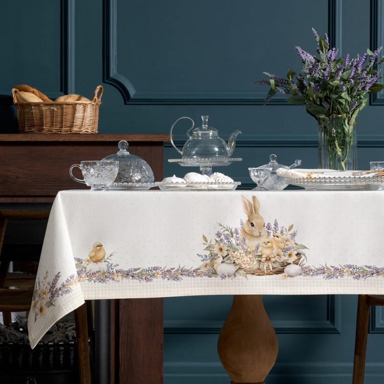 Скатерть "лавандовая весна" 110х140см, 100% хлопок, твил, с пропиткой Lefard (850-768-20)