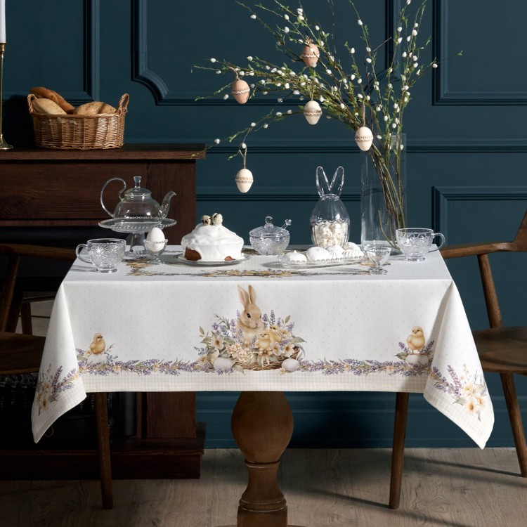 Скатерть "лавандовая весна" 110х140см, 100% хлопок, твил, с пропиткой Lefard (850-768-20)