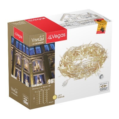 Уличная светодиодная гирлянда (теплый свет) Vegas Занавес 96 LED, 6 нитей, 1х2 м, 24V 55023 (64409) Уличная светодиодная гирлянда (теплый свет) Vegas Занавес 96 LED, 6 нитей, 1х2 м, 24V 55023 (64409)