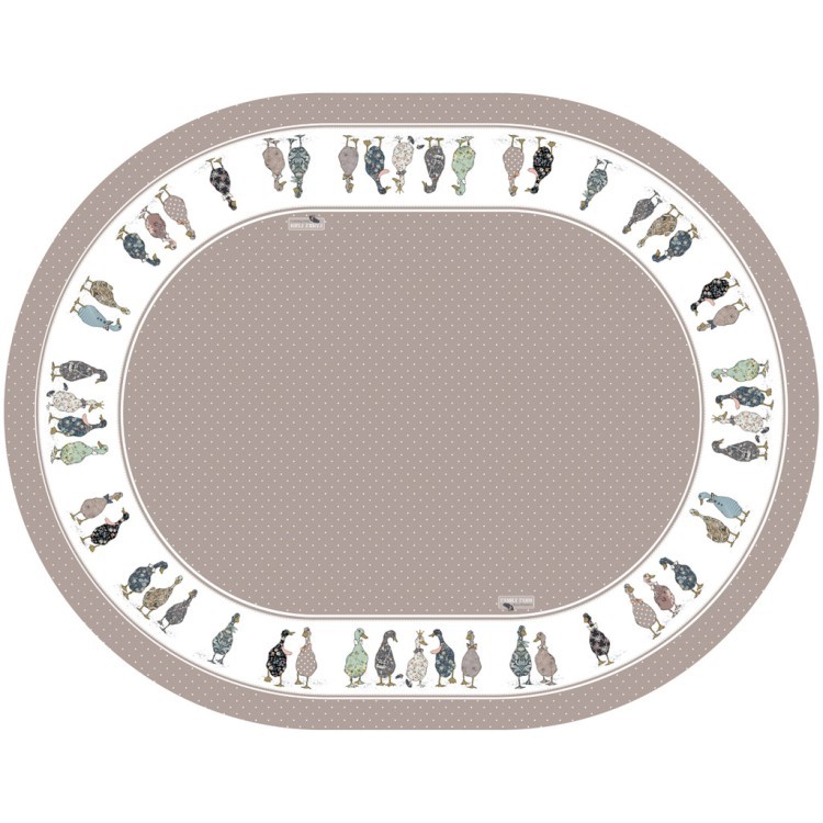 Скатерть овальная "family farm",140х180см, капучино 100% хлопок,твил c пропиткой Lefard (850-749-4)