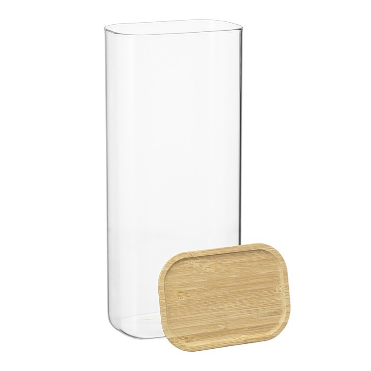 Банка для хранения прямоугольная glass bamboo, 2 л (77506)