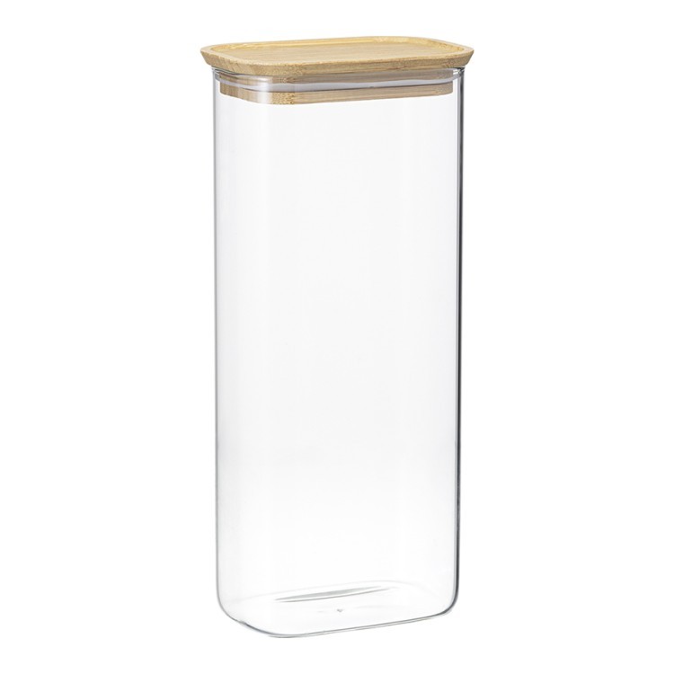 Банка для хранения прямоугольная glass bamboo, 2 л (77506)