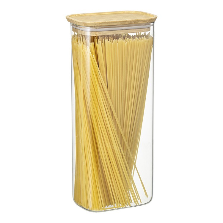 Банка для хранения прямоугольная glass bamboo, 2 л (77506)