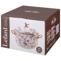 Кастрюля эмалированная lefard с крышкой, серия royal garden 3,8л, диа.20см подходит для индук.пл Lefard (950-673)