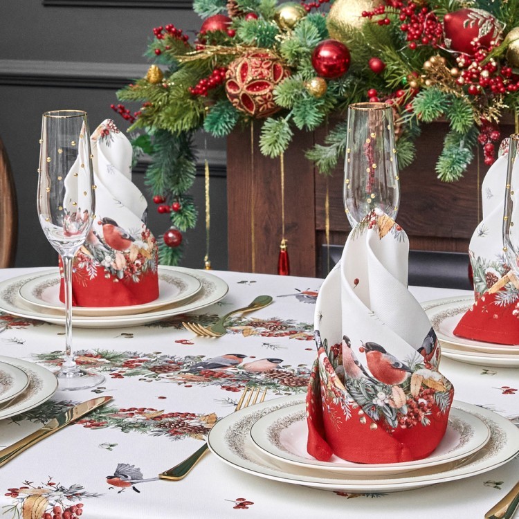 Набор салфеток из 2-х шт "морозко.снегири",40х40см, 100% хлопок,красный,твил, Lefard (850-745-8)