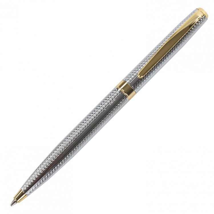 Ручка подарочная шариковая Galant Marburg корпус серебристый с гравировкой синяя 141015 (1) (90790)