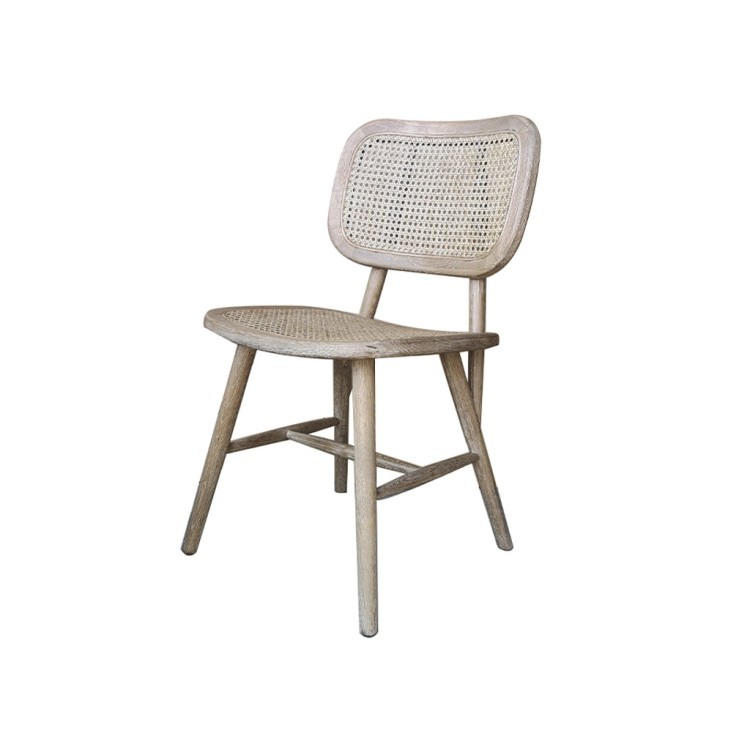 Стул HDC5108R-OAK/E272, Массив дерева, ротанг, beige, ROOMERS FURNITURE