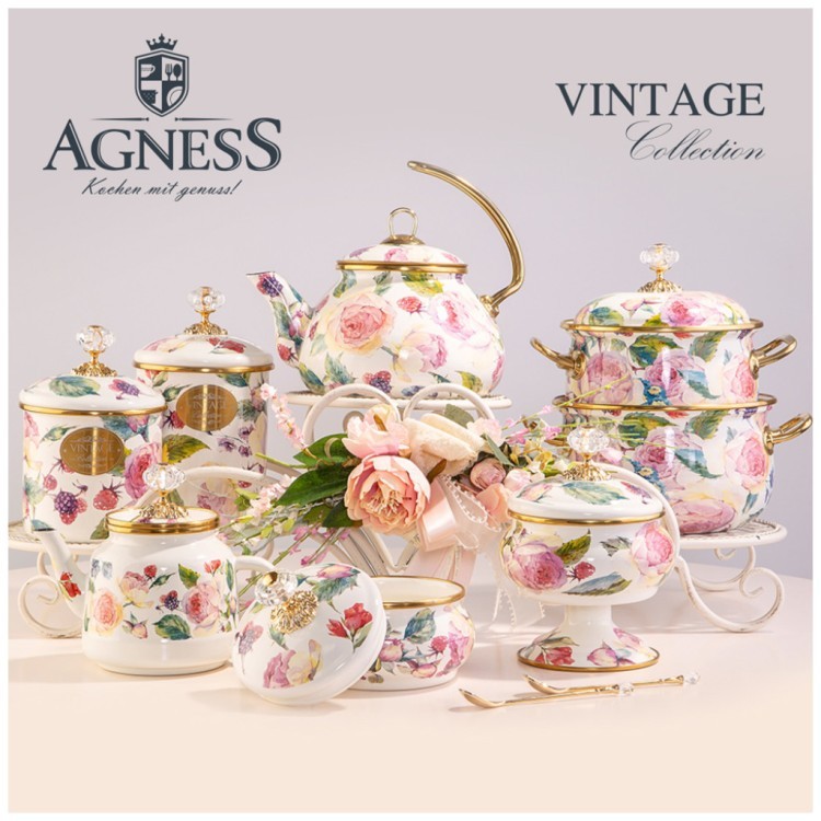 Чайник agness эмалированный, серия винтаж, 3,0л подходит для индукцион.плит Agness (950-041) Чайник agness эмалированный, серия винтаж, 3,0л подходит для индукцион.плит Agness (950-041)