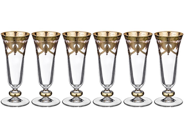 Набор бокалов для шампанского из 6 шт. "амальфи" 150 мл. высота=17,5 см. (кор=1набор.) ART DECOR (326-037)