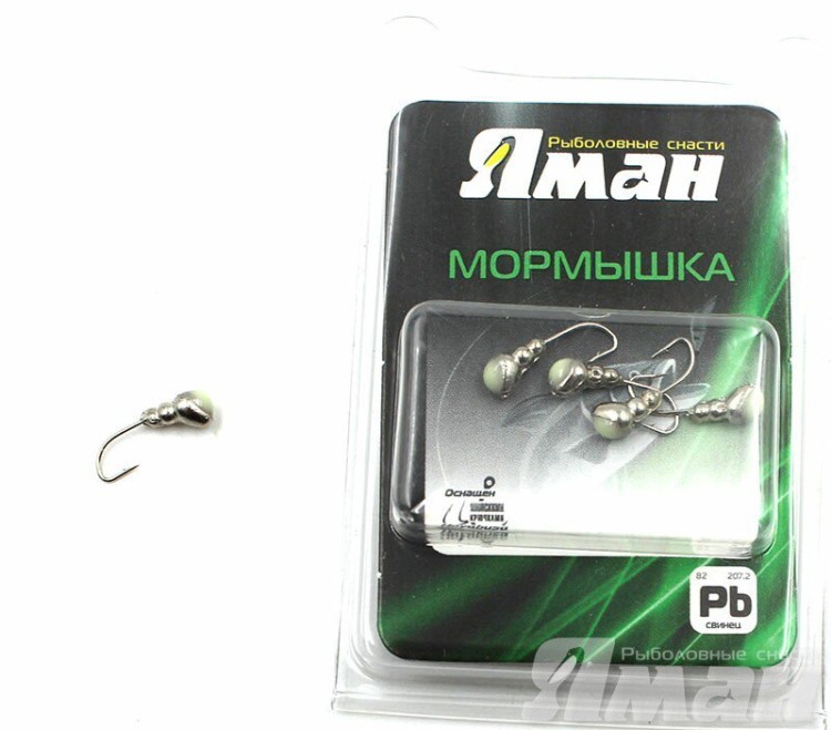 Мормышка Яман муравей с отв., цвет NL с фосф. пяткой, d 3 (5 шт.) Я-МР160 (60696)