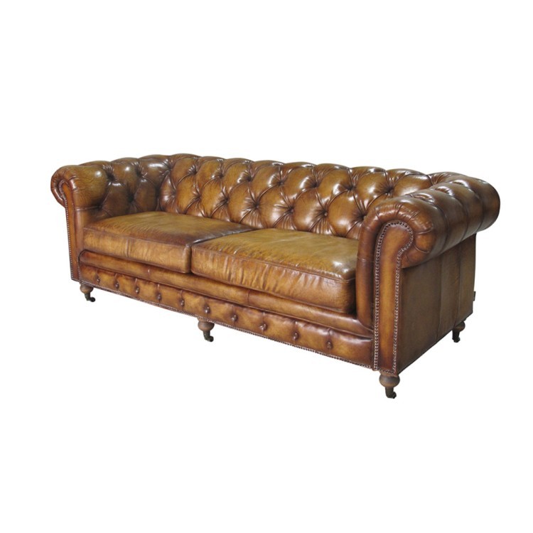 Диван 880A-3D/#B11, Кожа, Vintage cigar, ROOMERS FURNITURE