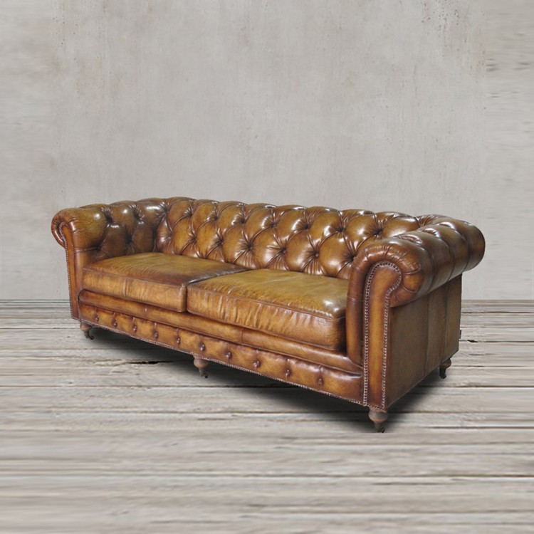 Диван 880A-3D/#B11, Кожа, Vintage cigar, ROOMERS FURNITURE