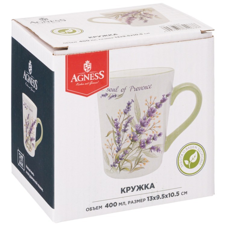 Кружка agness "душа прованса" 12*9*10 см 300 мл Agness (358-2068)