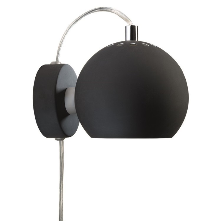 Лампа настенная ball, D12 см, черная матовая (67868)