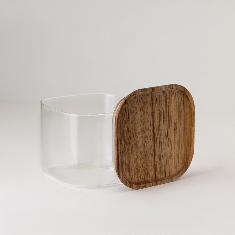 Банка для хранения квадратная glass acacia, 600 мл (79982)