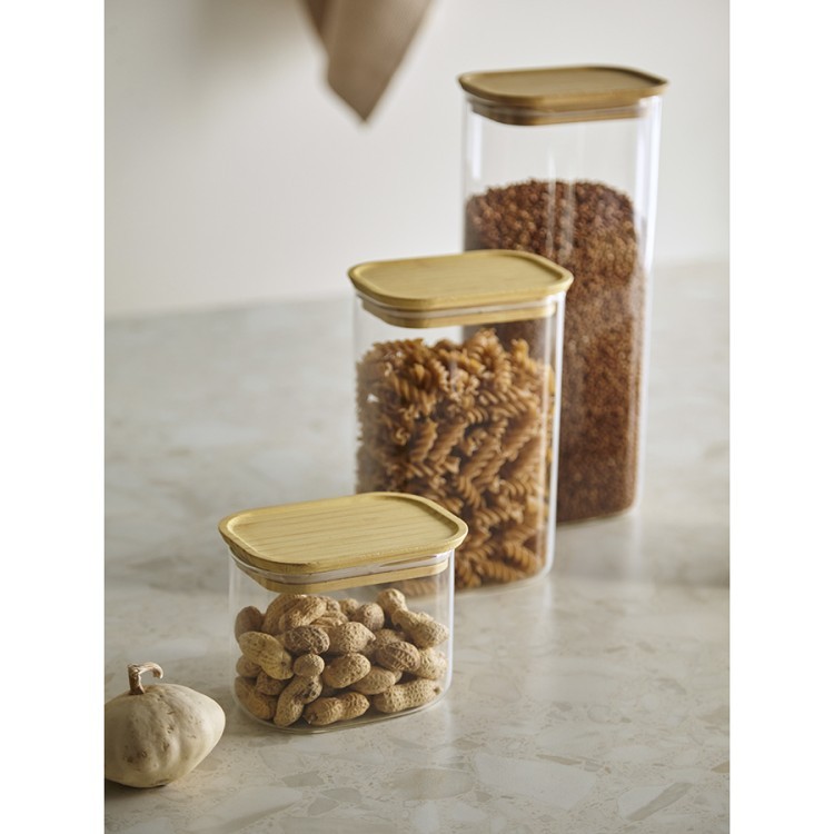 Банка для хранения прямоугольная glass bamboo, 600 мл (77507)