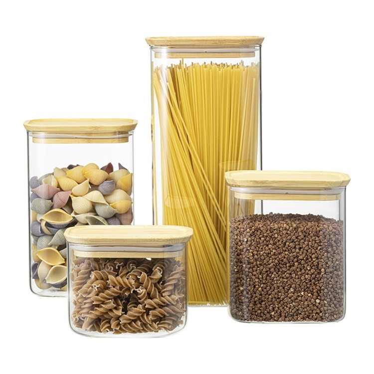 Банка для хранения прямоугольная glass bamboo, 600 мл (77507)