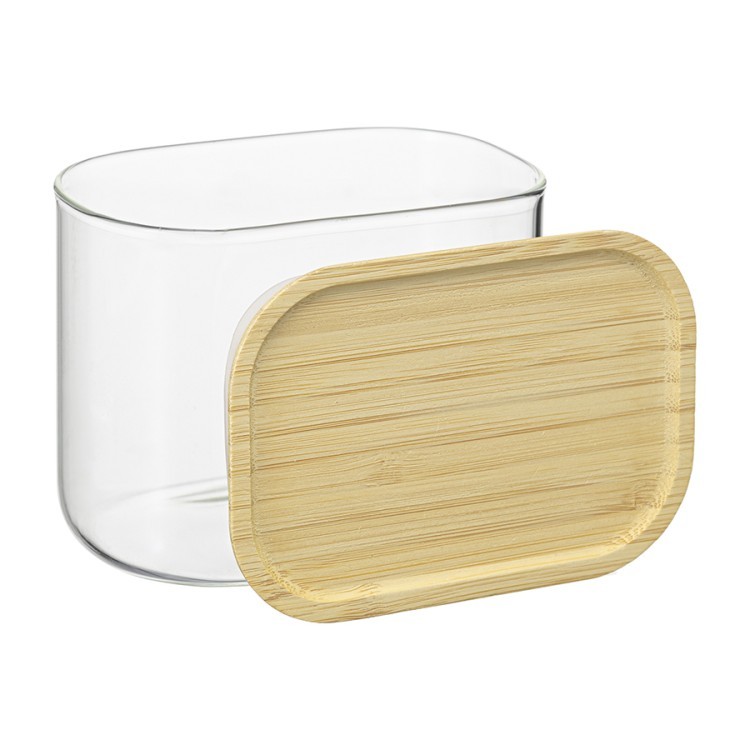 Банка для хранения прямоугольная glass bamboo, 600 мл (77507)