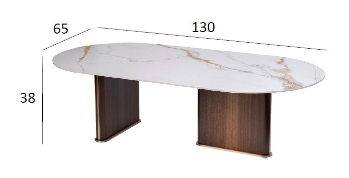 Стол журнальный овальный иск.камень белый 130*65*38см (TT-00010257) Стол журнальный овальный иск.камень белый 130*65*38см (TT-00010257)