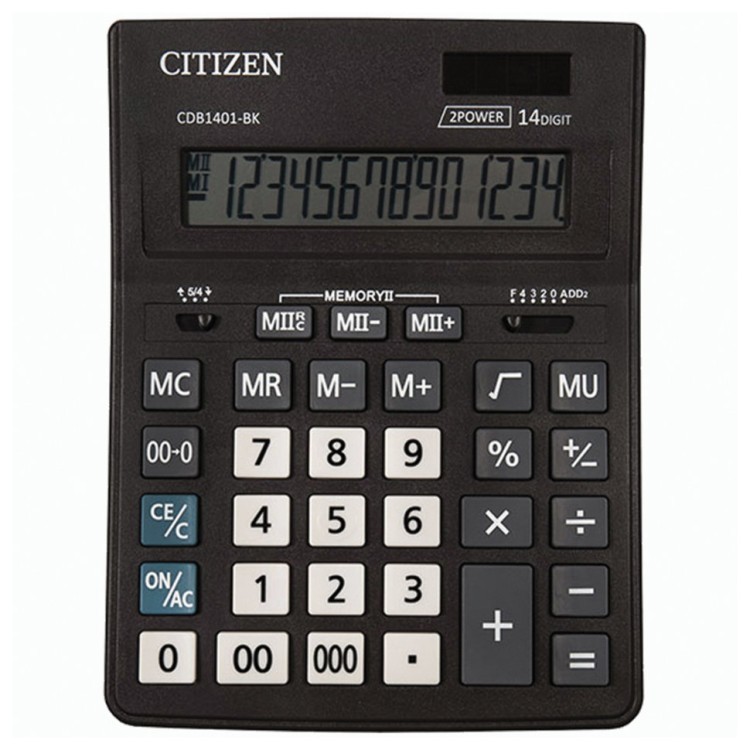 Калькулятор настольный Citizen BUSINESS LINE CDB1401BK 14 разрядов 250435 (64945)