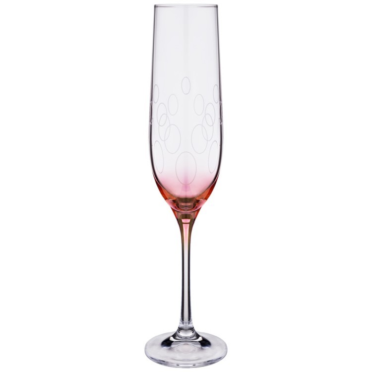 Набор бокалов для шампанского из 6 шт. '"viola" 190 мл. высота=24 см Bohemia Crystal (674-655)