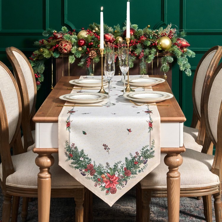 Дорожка на стол 45х145 cm  "celebration", цвет: бежевый, tm lefard, полиэстер 100% Lefard (986-001-3)