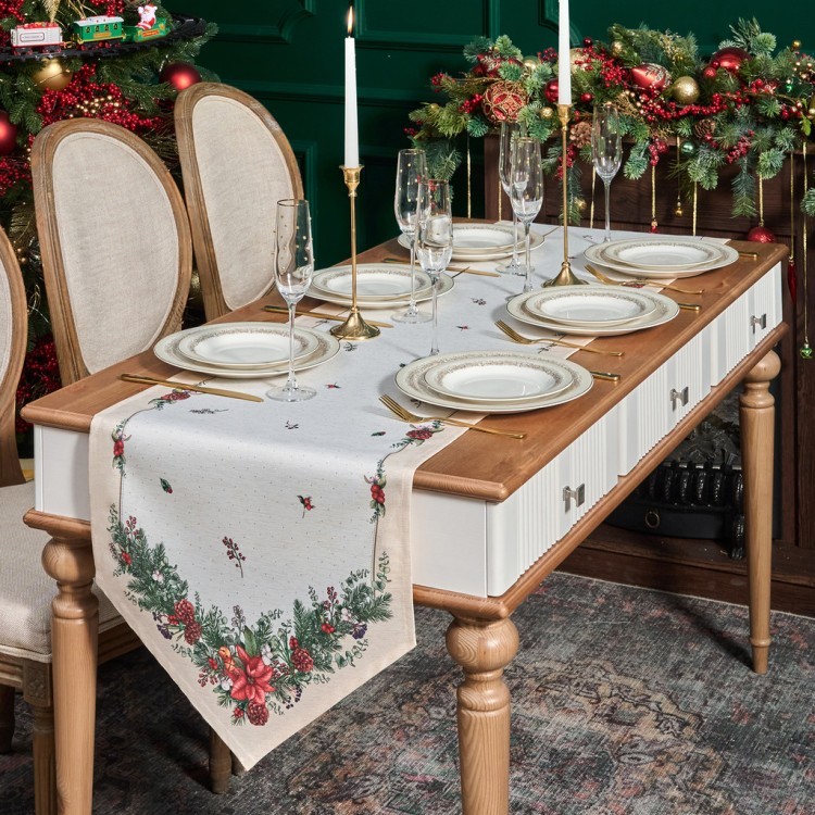 Дорожка на стол 45х145 cm  "celebration", цвет: бежевый, tm lefard, полиэстер 100% Lefard (986-001-3)