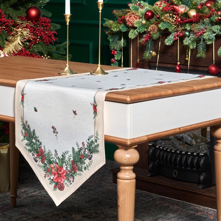 Дорожка на стол 45х145 cm  "celebration", цвет: бежевый, tm lefard, полиэстер 100% Lefard (986-001-3)
