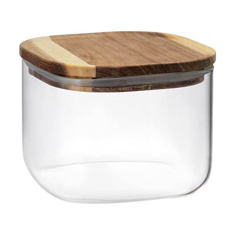 Банка для хранения квадратная glass acacia,1 л (79984)