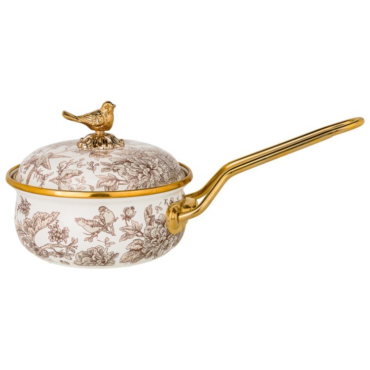 Ковш lefard эмалированный 14см / 0,9л d=14 см  длина=31см подходит для индукцион Lefard (950-716)