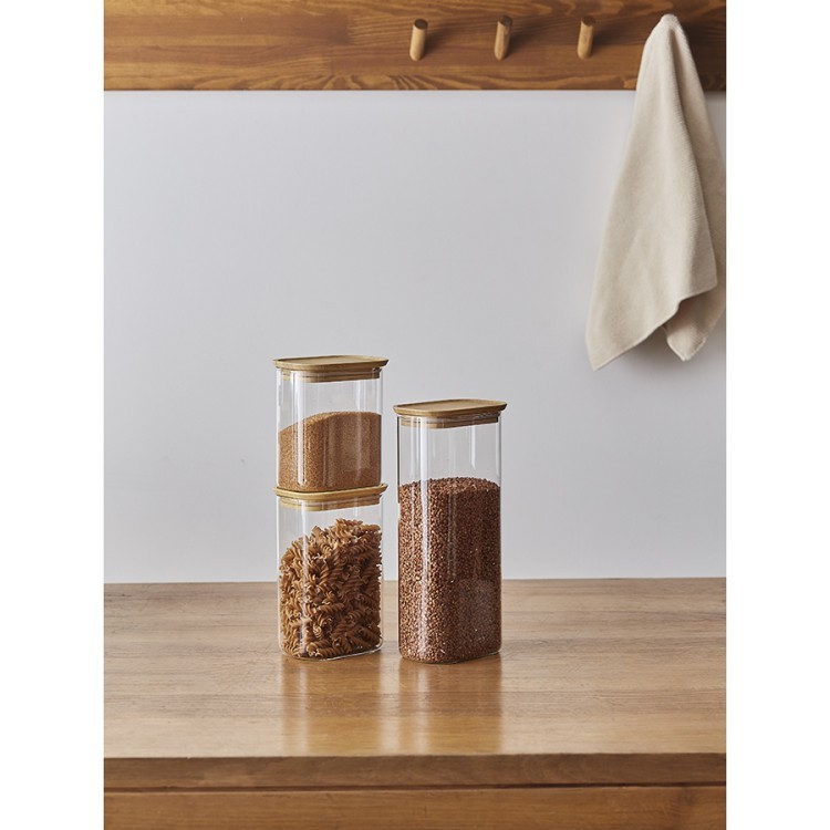 Банка для хранения прямоугольная glass bamboo, 950 мл (77508)